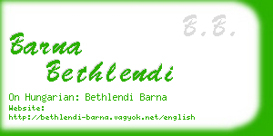 barna bethlendi business card